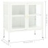 Aparador de acero y vidrio blanco 70x35x70