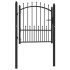 Puerta de valla con picos acero negro 100x100