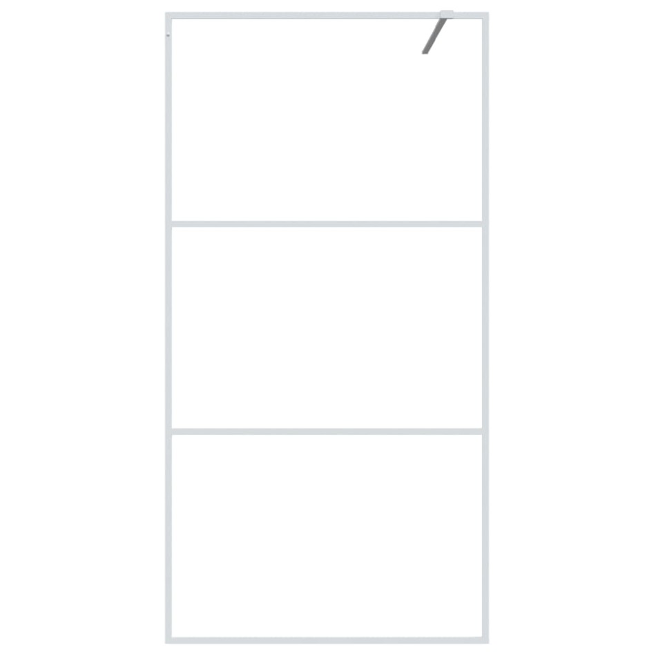 Mampara de ducha vidrio ESG transparente blanco 100x195