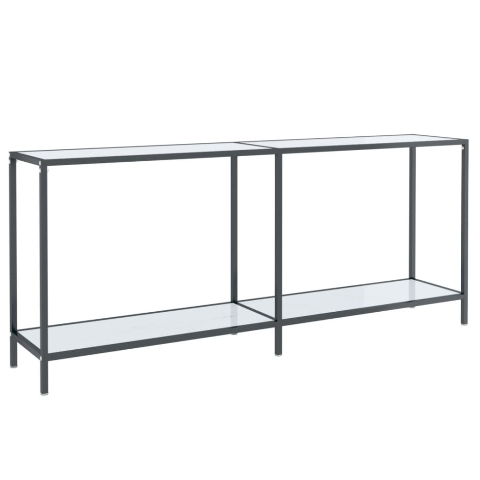 Mesa de consola vidrio templado blanco 180x35x75,5