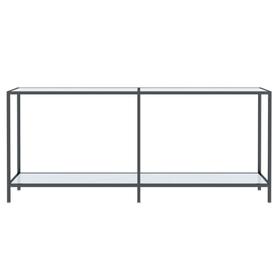 Mesa de consola vidrio templado blanco 180x35x75,5