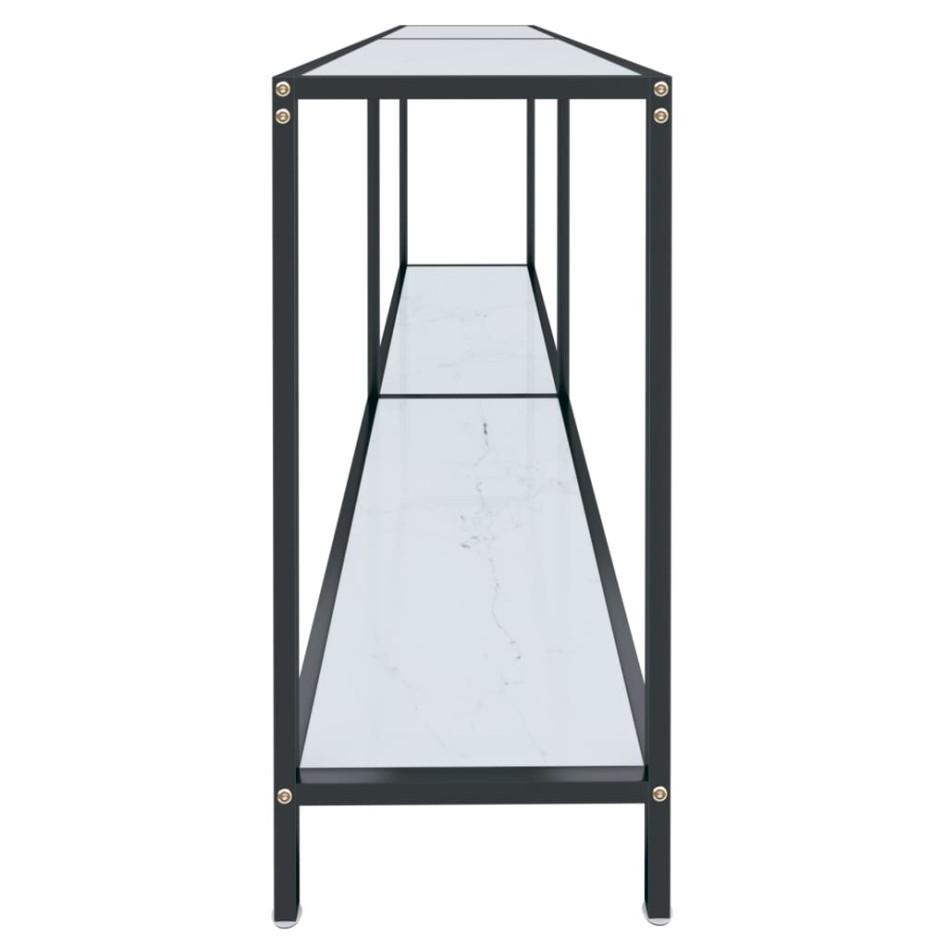 Mesa de consola vidrio templado blanco 180x35x75,5