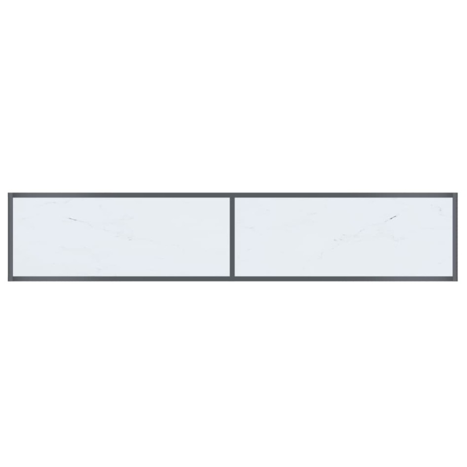 Mesa de consola vidrio templado blanco 180x35x75,5