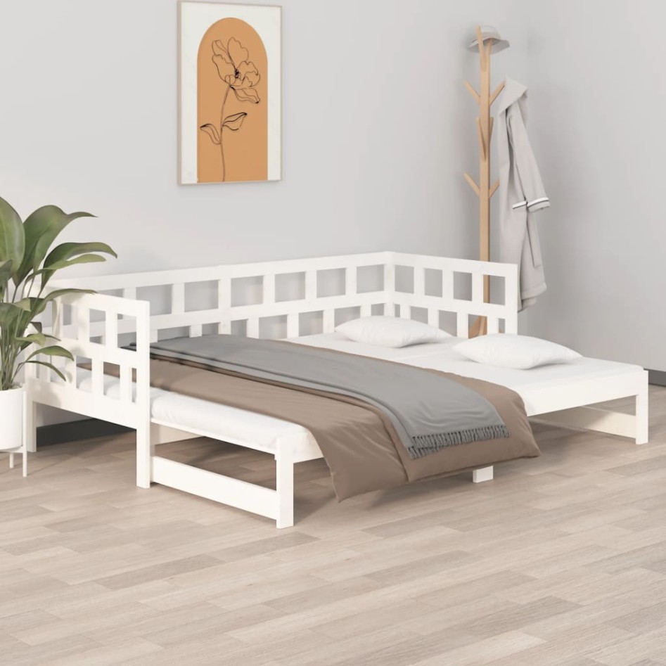 Sofá cama extraíble sin colchón blanco 2x(90x200)