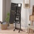 Espejo de pie con LED negro 34x37x146