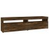 Mueble de TV con luces LED 2 uds roble ahumado 75x35x40