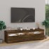 Mueble de TV con luces LED 2 uds roble ahumado 75x35x40