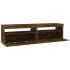 Mueble de TV con luces LED 2 uds roble ahumado 75x35x40