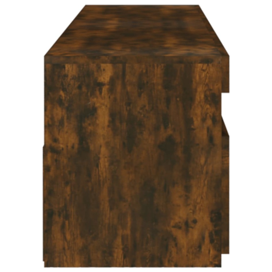 Mueble de TV con luces LED 2 uds roble ahumado 75x35x40