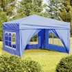 Carpa para fiestas plegable con paredes laterales azul 3x3 m