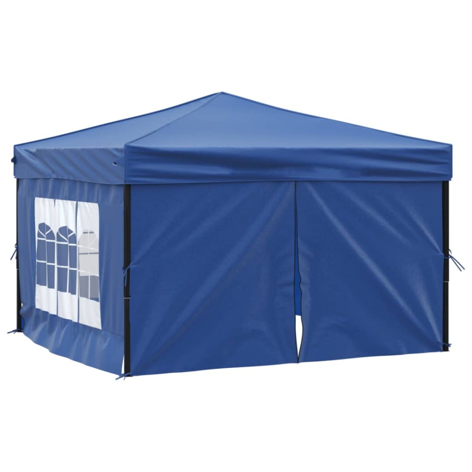 Carpa para fiestas plegable con paredes laterales azul 3x3