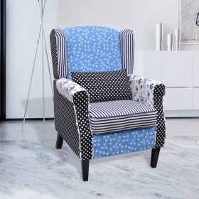 Sillón con diseño de retales de tela