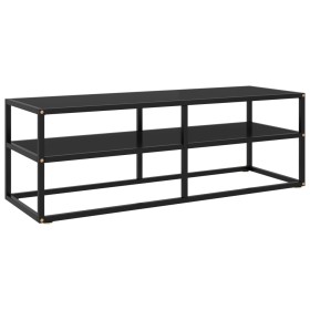 Mueble para TV negro con vidrio negro 120x40x40