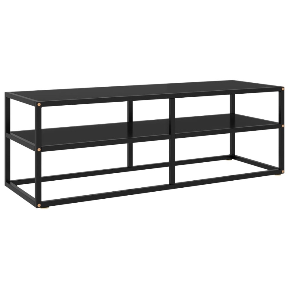 Mueble para TV negro con vidrio negro 120x40x40