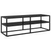 Mueble para TV negro con vidrio negro 120x40x40 cm