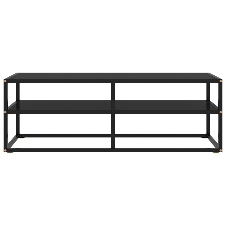 Mueble para TV negro con vidrio negro 120x40x40