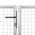 Puerta de jardín de acero plateado 350x75