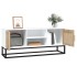 Mueble de TV hierro y madera contrachapada blanco 105x30x45