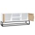Mueble de TV hierro y madera contrachapada blanco 105x30x45