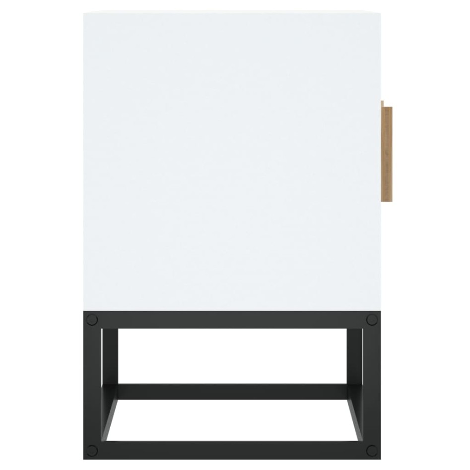Mueble de TV hierro y madera contrachapada blanco 105x30x45