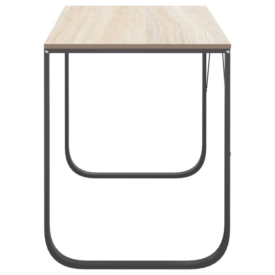 Escritorio de ordenador madera de ingeniería negro y