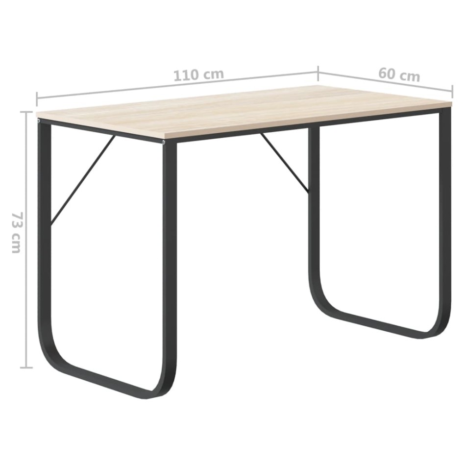 Escritorio de ordenador madera de ingeniería negro y