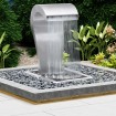 Cascada de jardín acero inoxidable plateado 52,4x34,2x82 cm