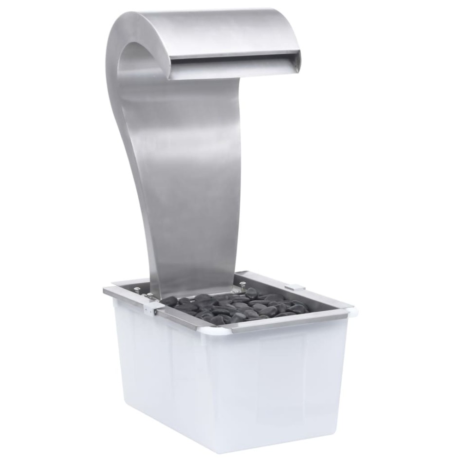 Cascada de jardín acero inoxidable plateado 52,4x34,2x82