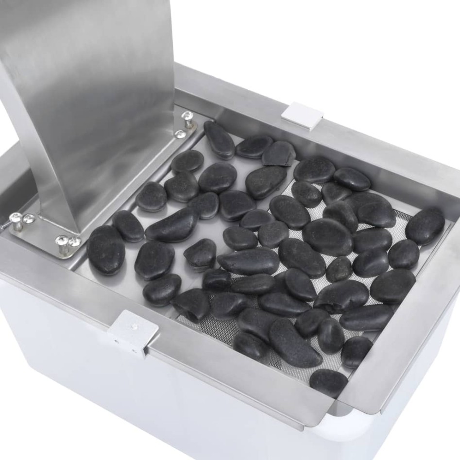 Cascada de jardín acero inoxidable plateado 52,4x34,2x82