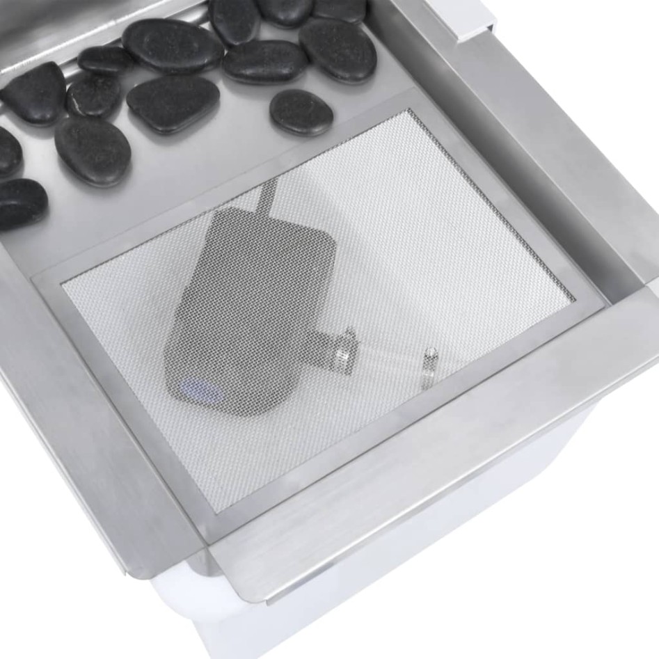 Cascada de jardín acero inoxidable plateado 52,4x34,2x82