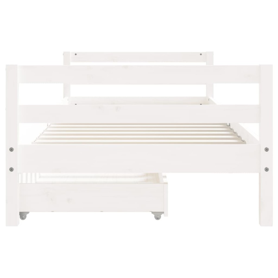 Estructura cama infantil y cajones madera pino blanco 90x190