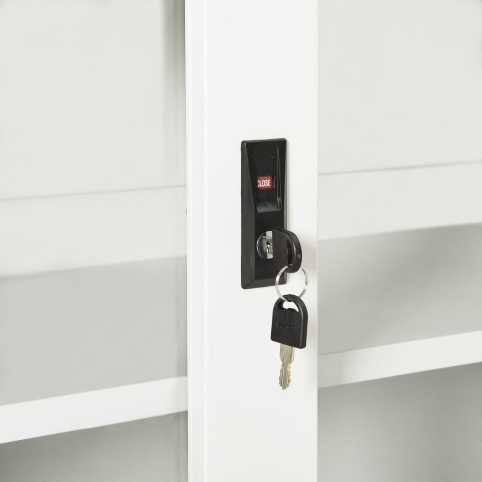 Armario con puerta corredera acero blanco 90x40x90