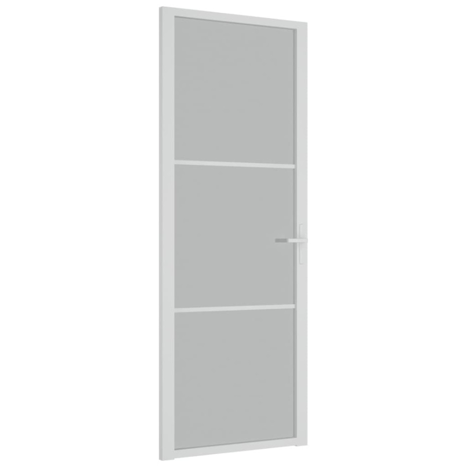 Puerta interior de vidrio y aluminio blanco mate 76x201,5