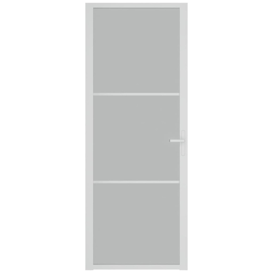 Puerta interior de vidrio y aluminio blanco mate 76x201,5