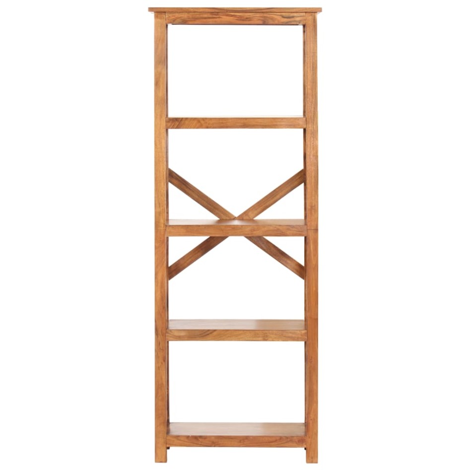 Estantería de madera maciza de acacia acabado miel 60x30x160