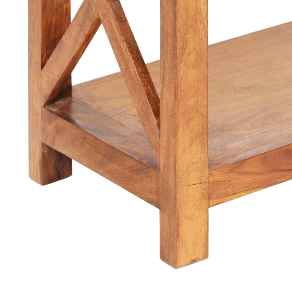 Estantería de madera maciza de acacia acabado miel 60x30x160