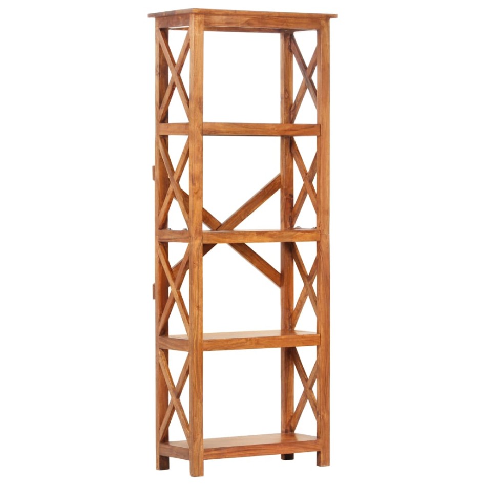 Estantería de madera maciza de acacia acabado miel 60x30x160