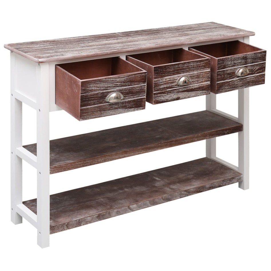 Aparador madera maciza de Paulownia marrón viejo 108x30x76