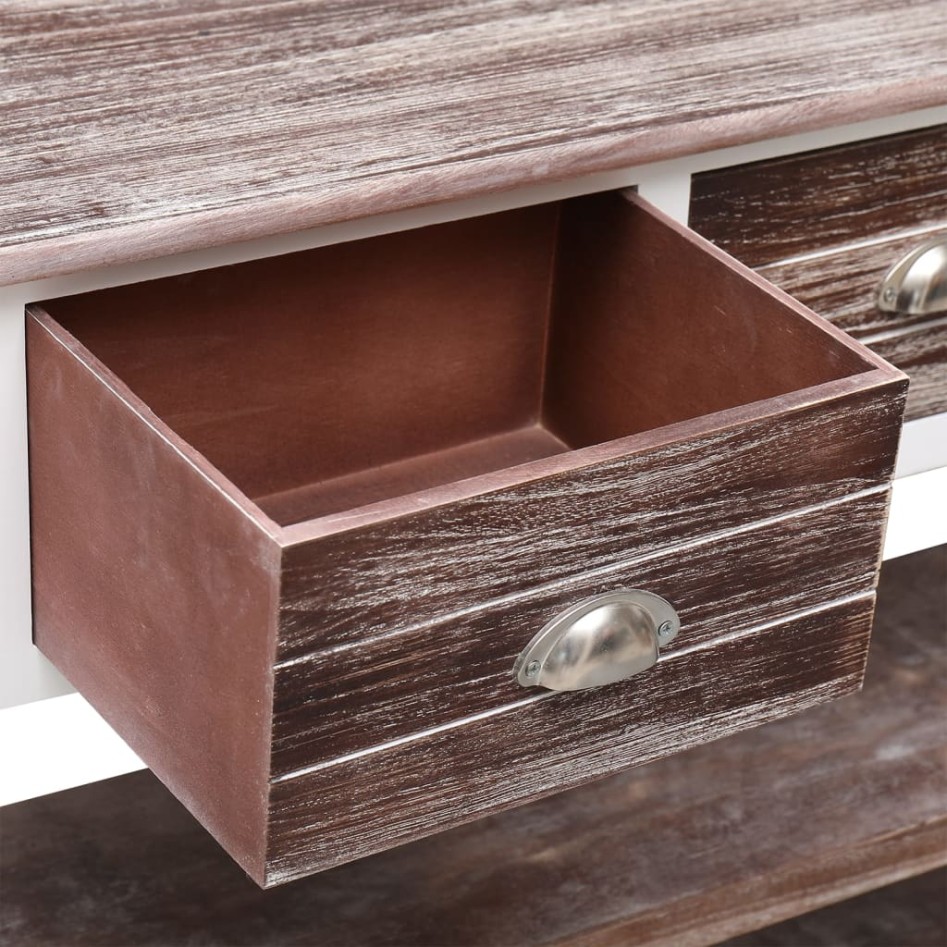 Aparador madera maciza de Paulownia marrón viejo 108x30x76