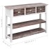 Aparador madera maciza de Paulownia marrón viejo 108x30x76