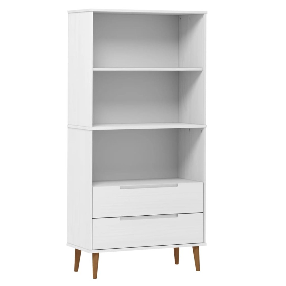 Librería MOLDE madera maciza de pino blanco 85x35x170,5