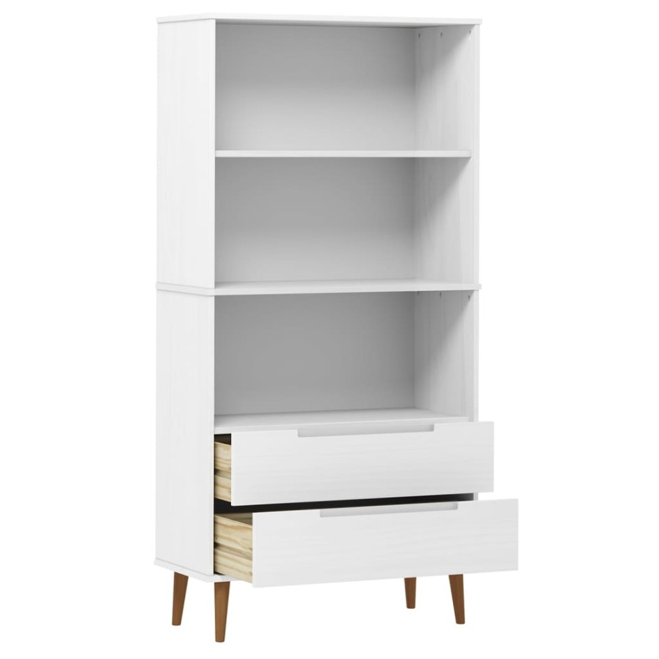 Librería MOLDE madera maciza de pino blanco 85x35x170,5