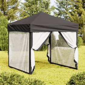 Carpa para fiestas plegable con paredes gris antracita 2x2