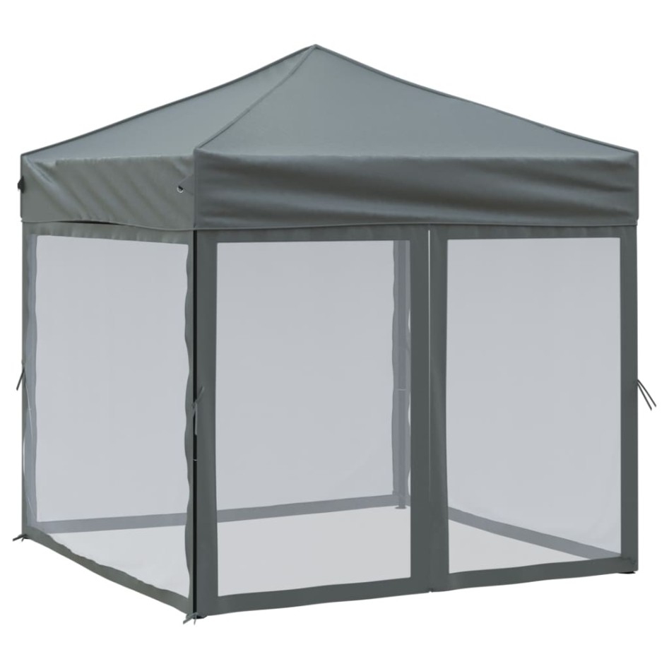 Carpa para fiestas plegable con paredes gris antracita 2x2