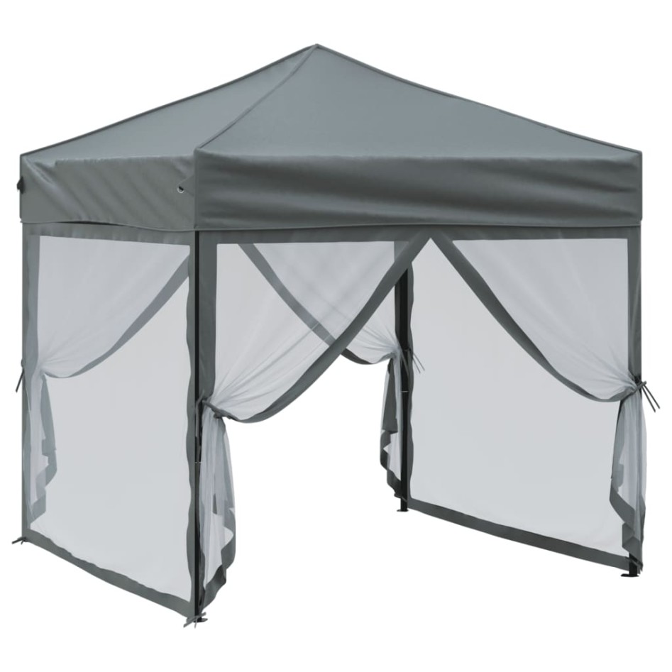 Carpa para fiestas plegable con paredes gris antracita 2x2