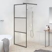 Mampara de ducha vidrio ESG semiesmerilado negro 80x195 cm