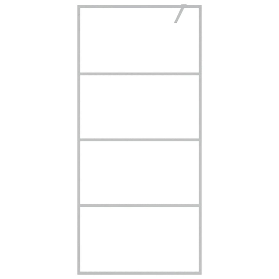 Mampara de ducha vidrio ESG transparente plateado 90x195