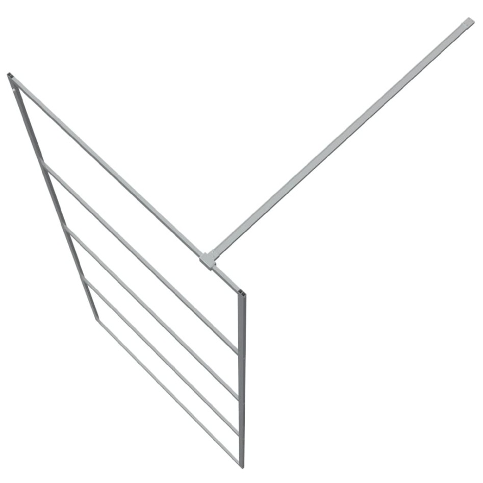 Mampara de ducha vidrio ESG transparente plateado 90x195