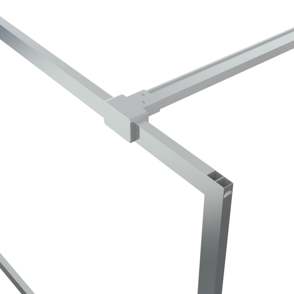 Mampara de ducha vidrio ESG transparente plateado 90x195