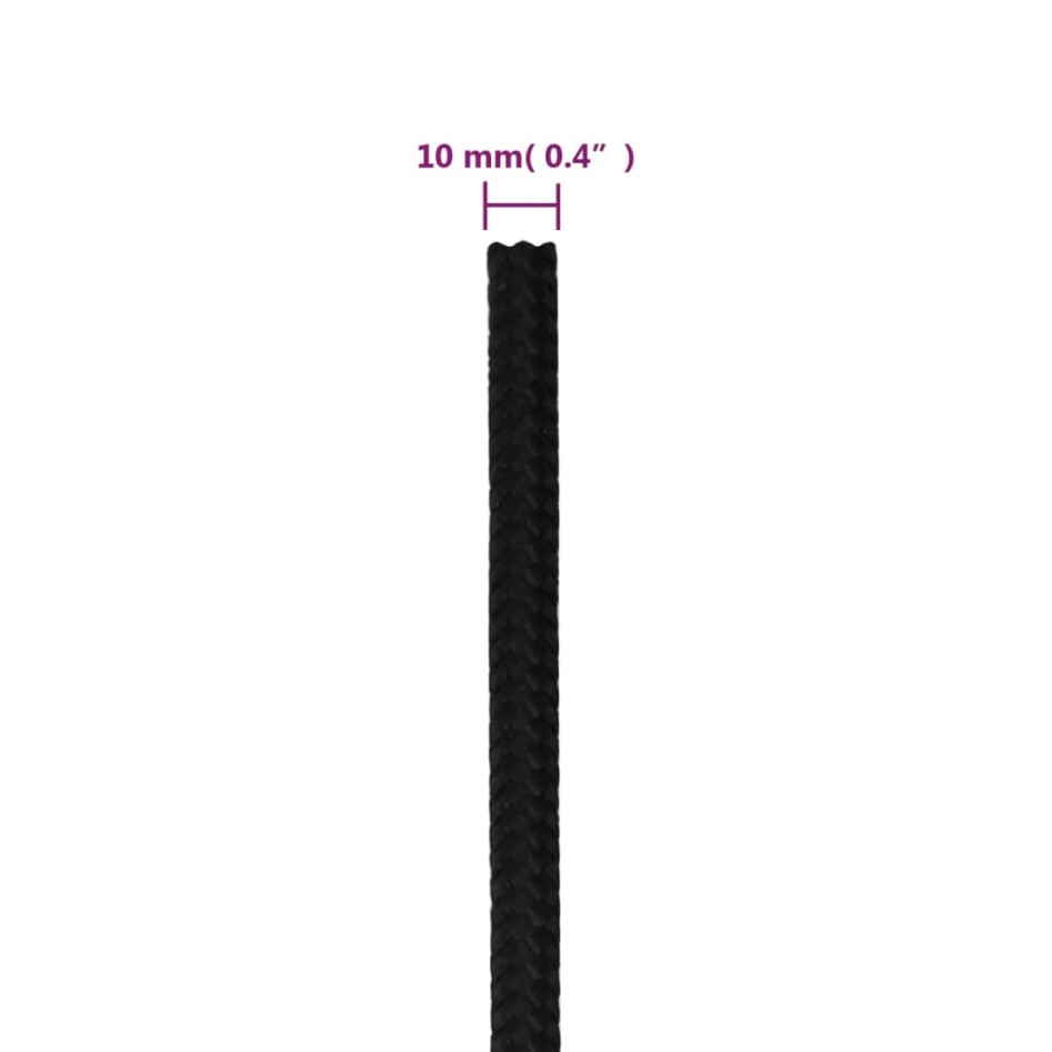Cuerda de trabajo poliéster negro 10 mm 250